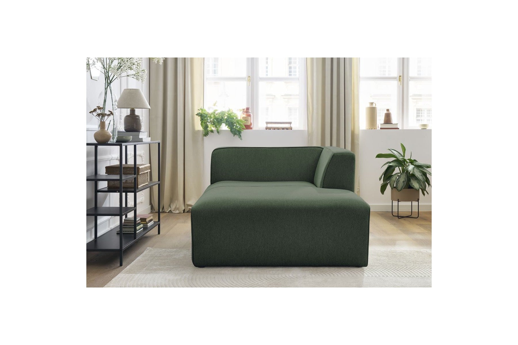 Méridienne Pour Canapé Modulable Megeve - Tissu Chiné - Angle Droit