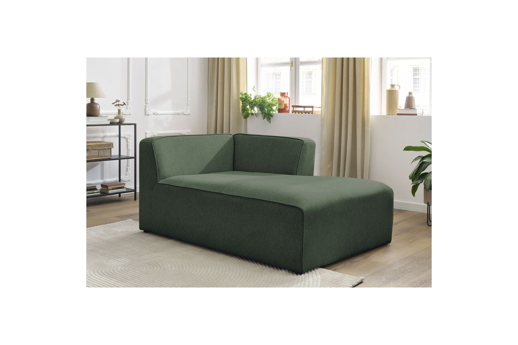 Méridienne Pour Canapé Modulable Megeve - Tissu Chiné - Angle Droit