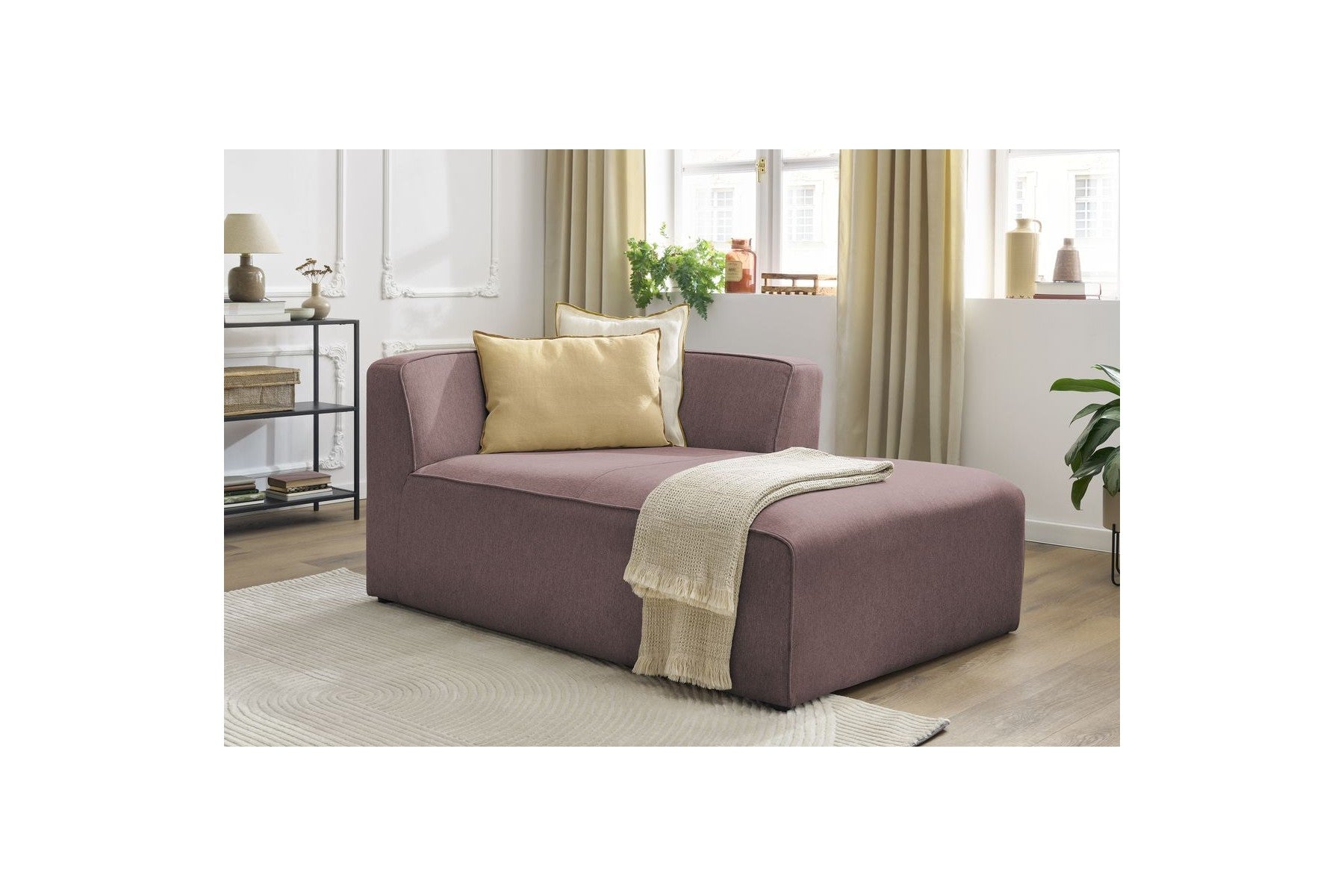 Méridienne Pour Canapé Modulable Megeve - Tissu Chiné - Angle Droit