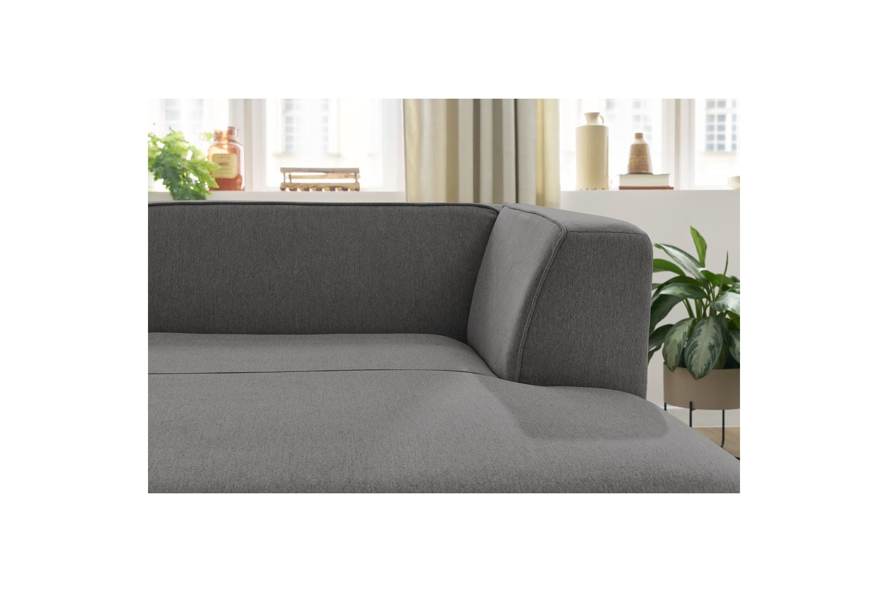 Méridienne Pour Canapé Modulable Megeve - Tissu Chiné - Angle Droit