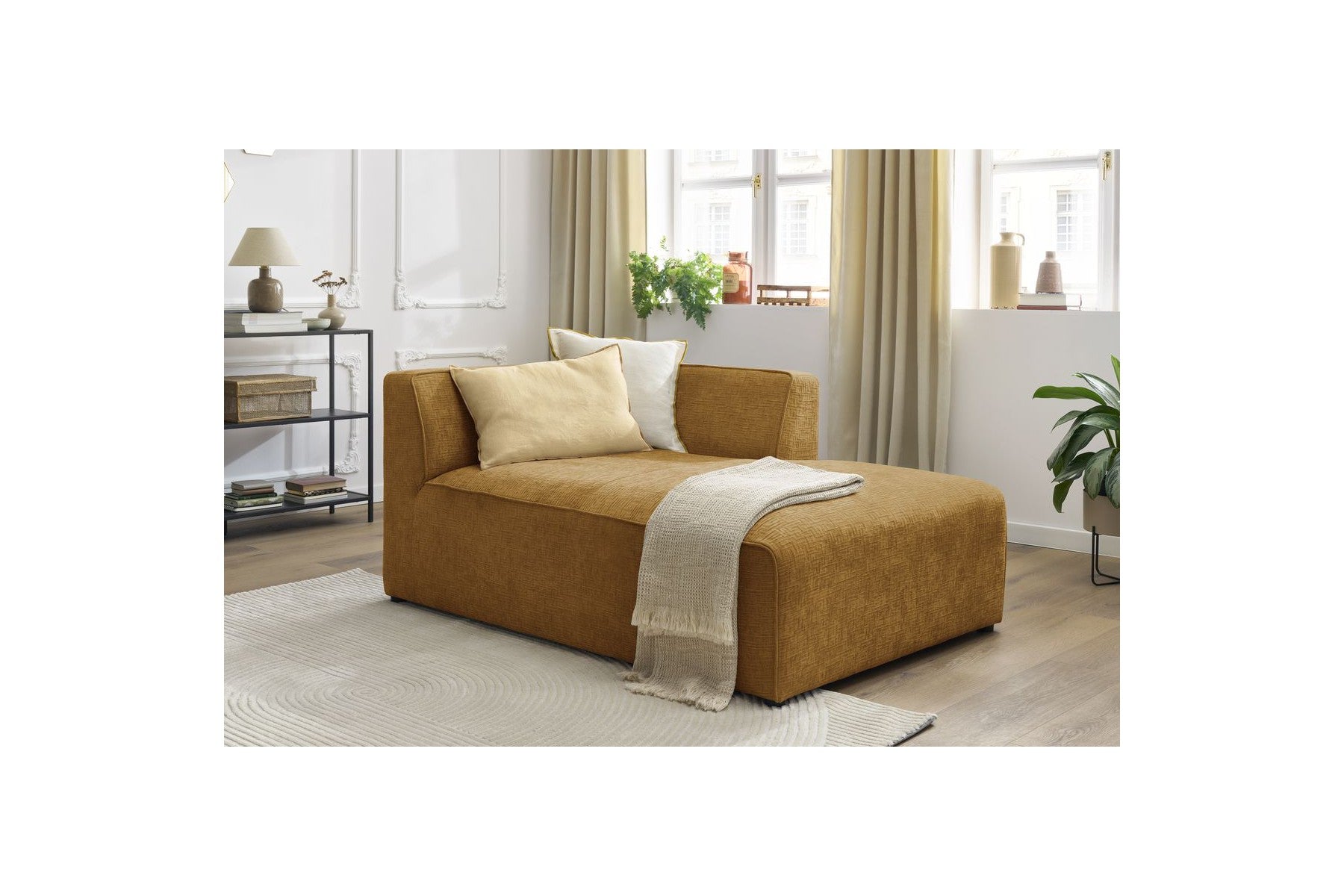 Méridienne Pour Canapé Modulable Megeve - Tissu Texturé - Angle Droit