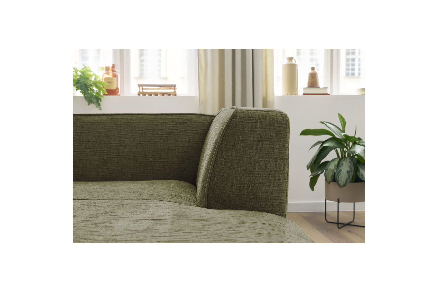 Méridienne Pour Canapé Modulable Megeve - Tissu Texturé - Angle Droit