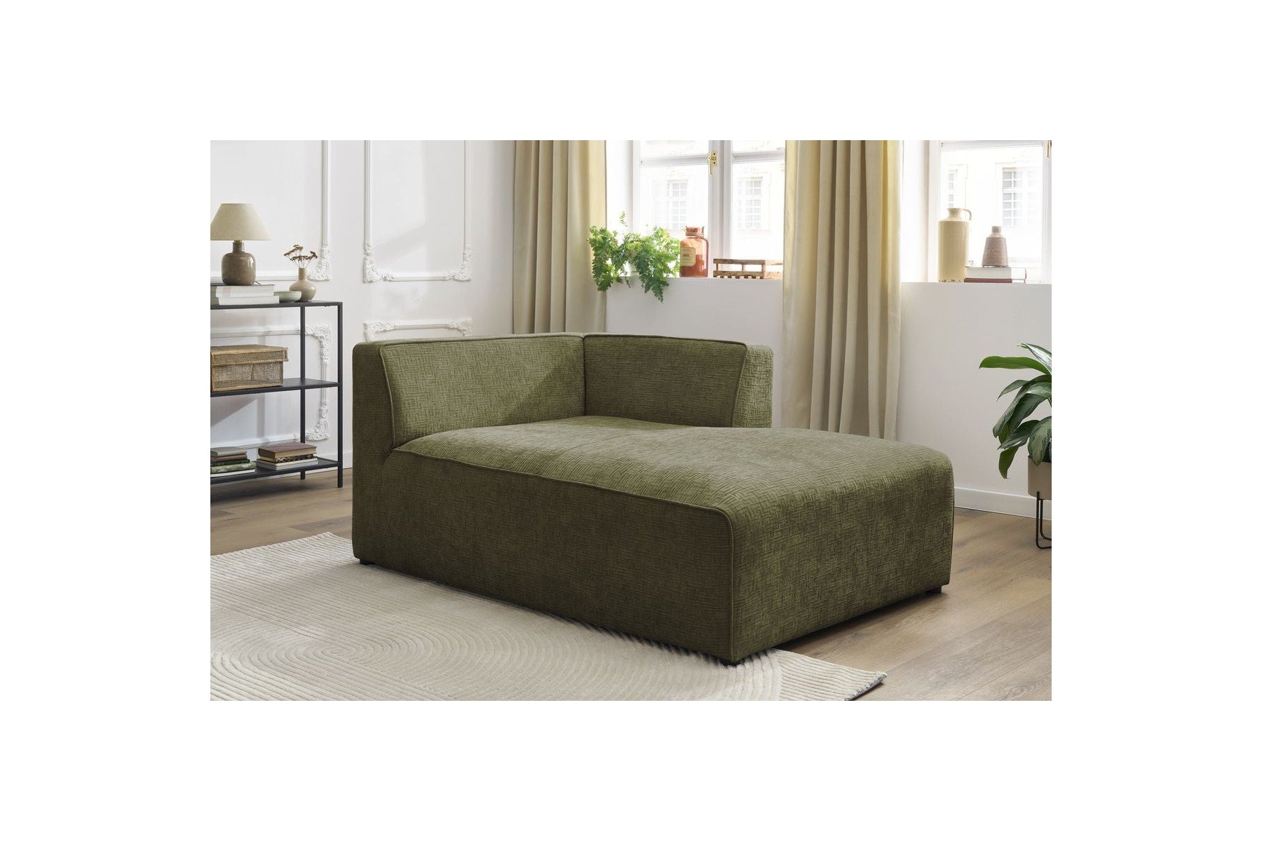 Méridienne Pour Canapé Modulable Megeve - Tissu Texturé - Angle Droit