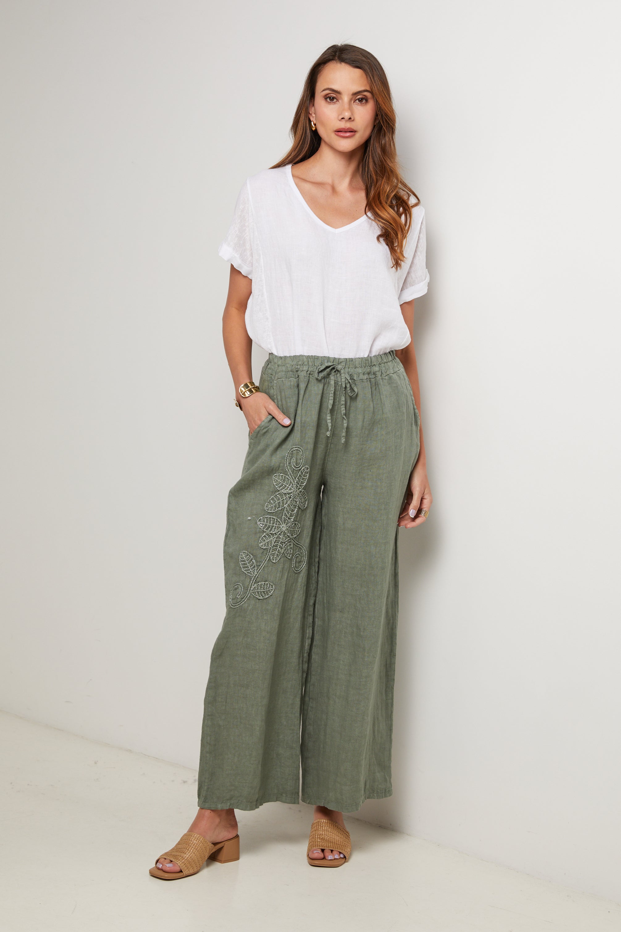 Trousers - Khaki - Women