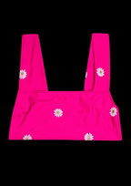 Two Piece Top Navy Embroidered Rose Embroidered x Flolove