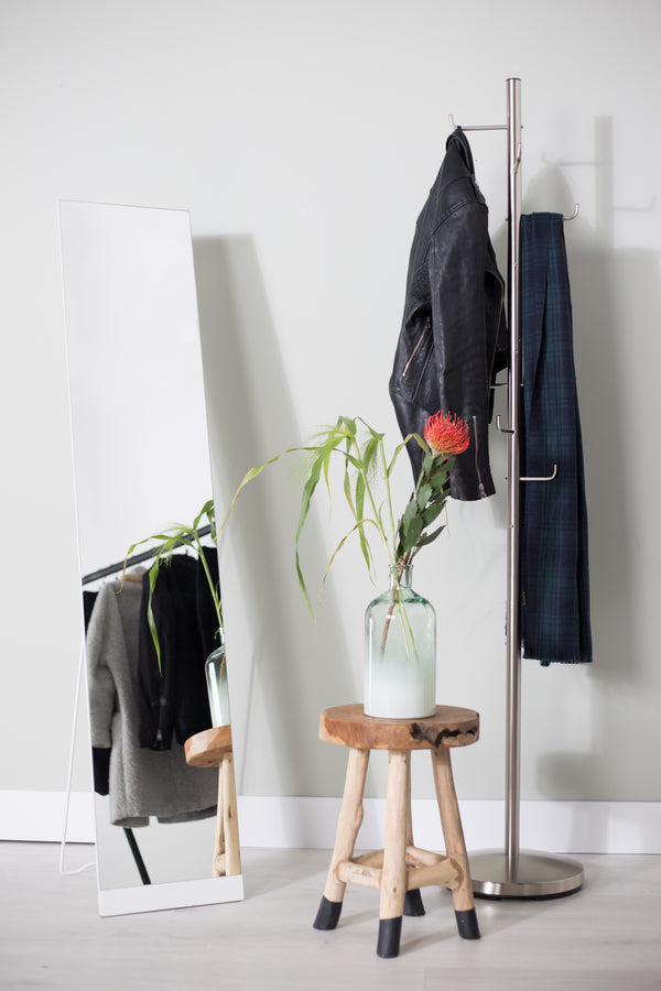Stand - Miroir - Acier - Blanc