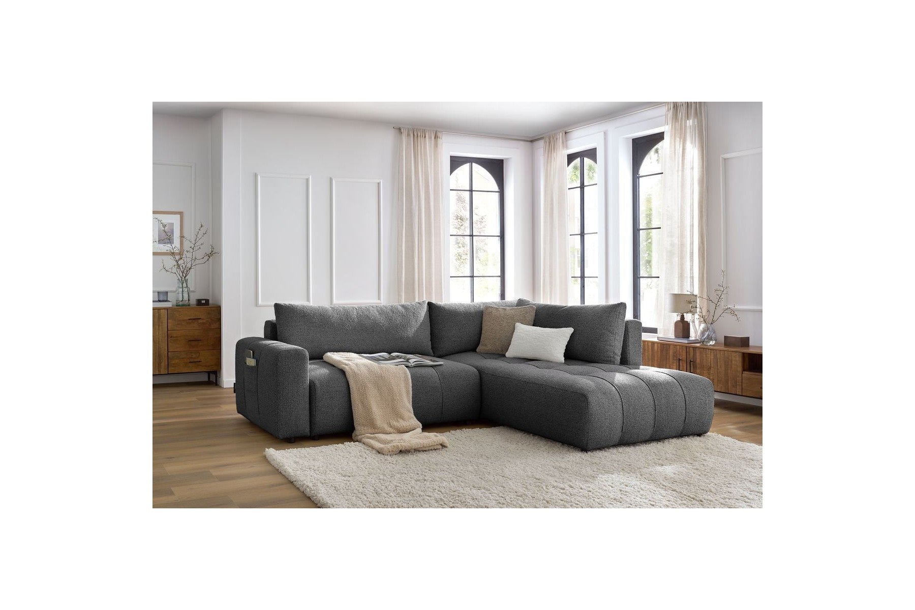 Arsene - L-Shaped Sofa Bed with Storage - Right-Hand Corner