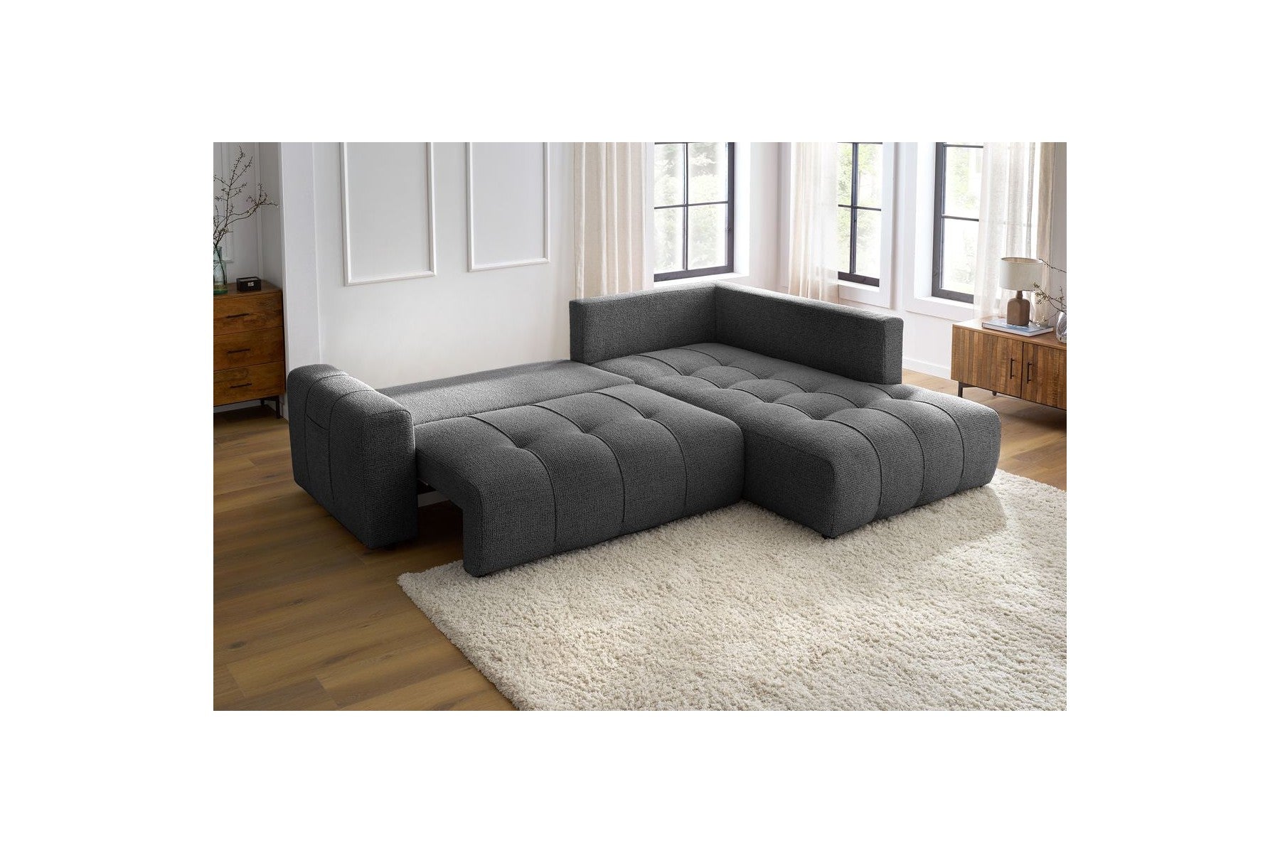 Arsene - L-Shaped Sofa Bed with Storage - Right-Hand Corner