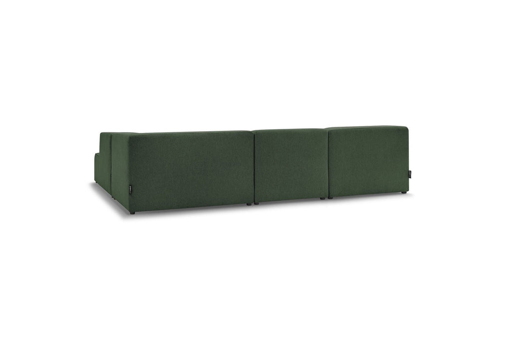 Megeve - Fixed Panoramic Sofa - With Footstool - Mottled Fabric - Left-Hand Corner