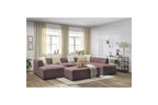 Megeve - Fixed Panoramic Sofa - With Footstool - Mottled Fabric - Left-Hand Corner
