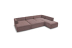 Megeve - Fixed Panoramic Sofa - With Footstool - Mottled Fabric - Left-Hand Corner