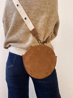Sac Bandoulière En Daim Beige Macarena