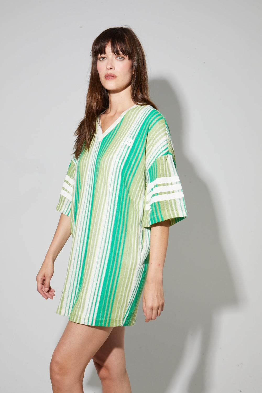 Dress Jody Tricot Italien Rayures Green