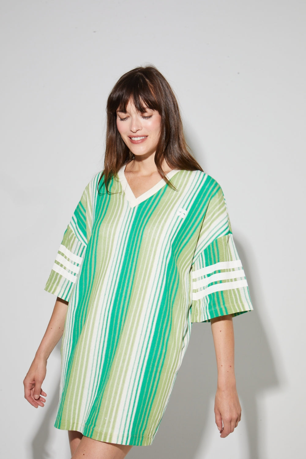 Dress Jody Tricot Italien Rayures Green