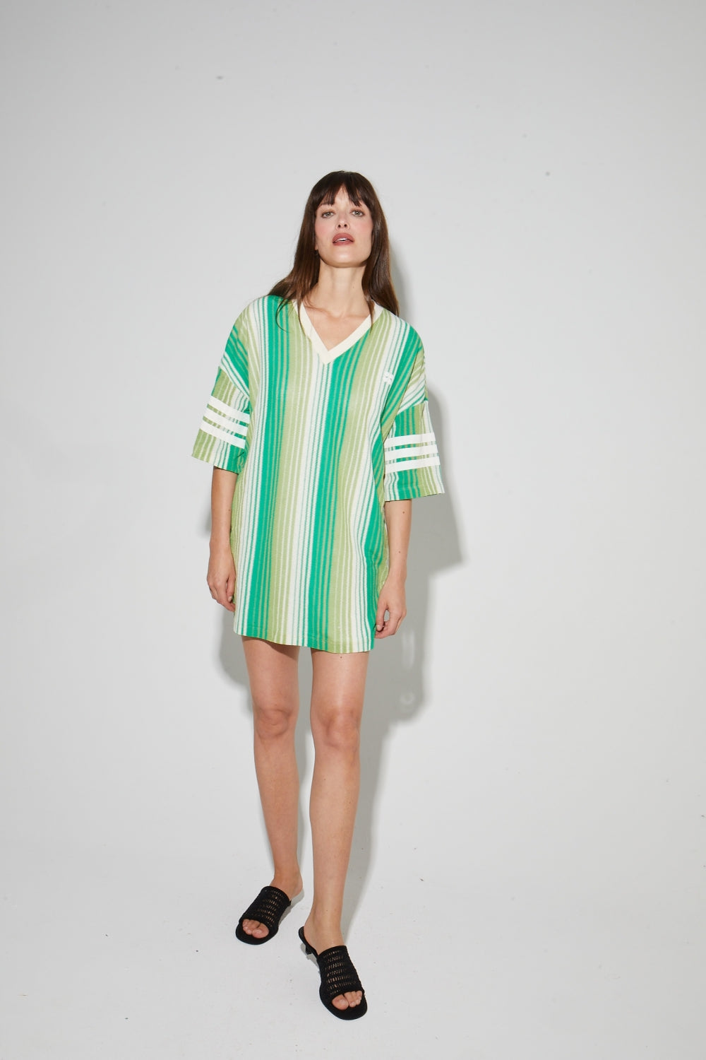 Dress Jody Tricot Italien Rayures Green