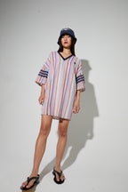Dress Jody Tricot Italien Rayures Colorful - Multicolore