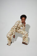 Wally Esprit Workwear Jacket, Vintage Flower Print Made in Italy