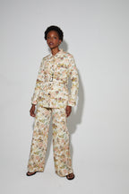 Wally Esprit Workwear Jacket, Vintage Flower Print Made in Italy