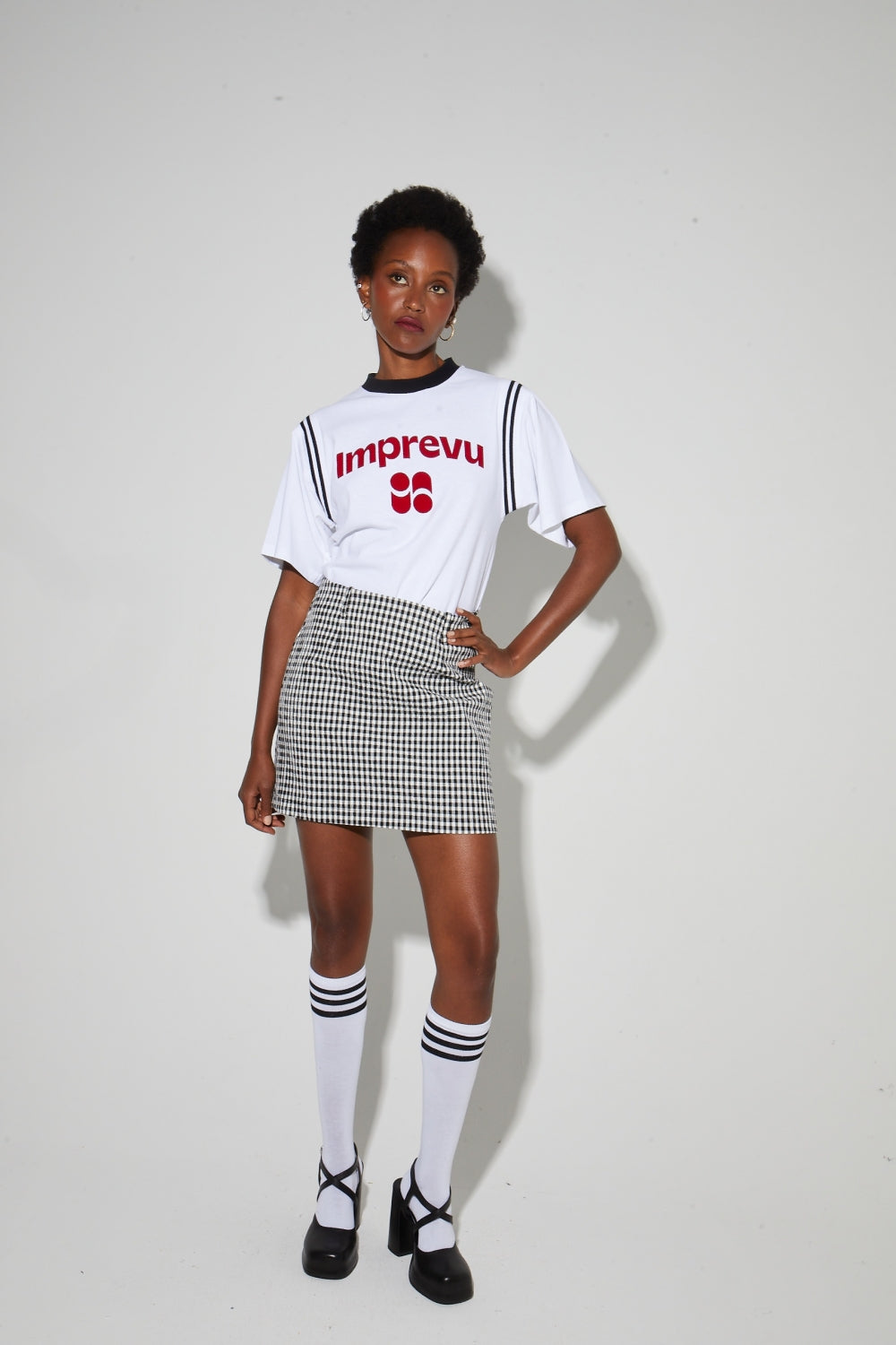 Mini Skirt Odile Vichy, Fabriquée En Italie