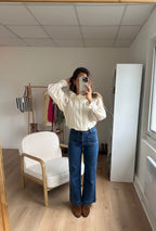Brown Blouse Ecru