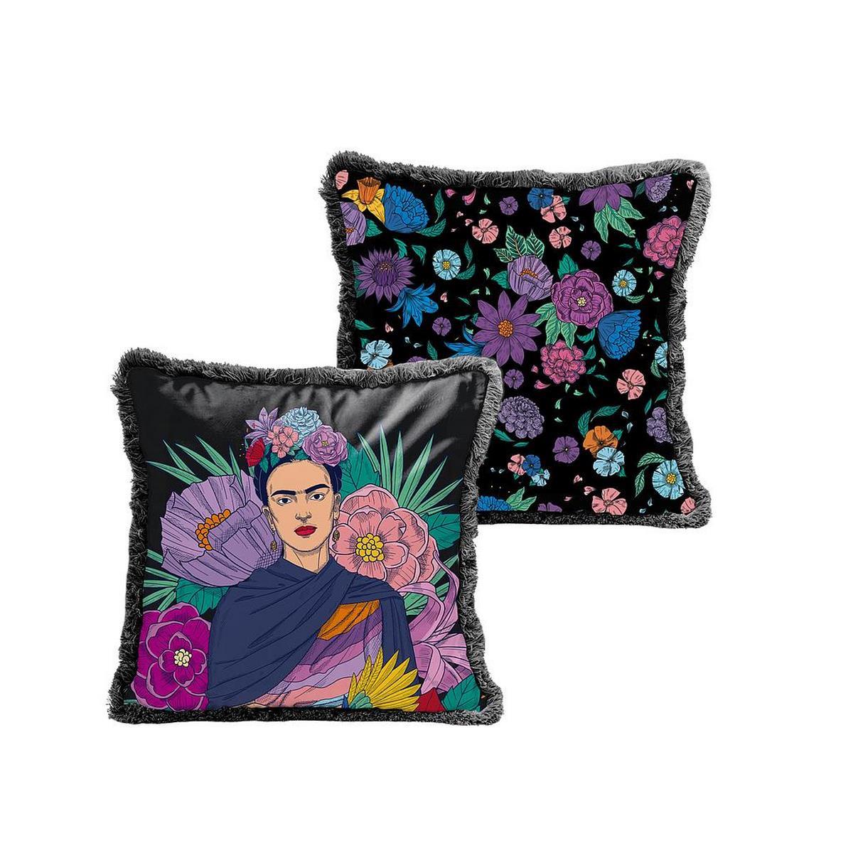 Fridas Bird Fringed Cushion - Multicolour