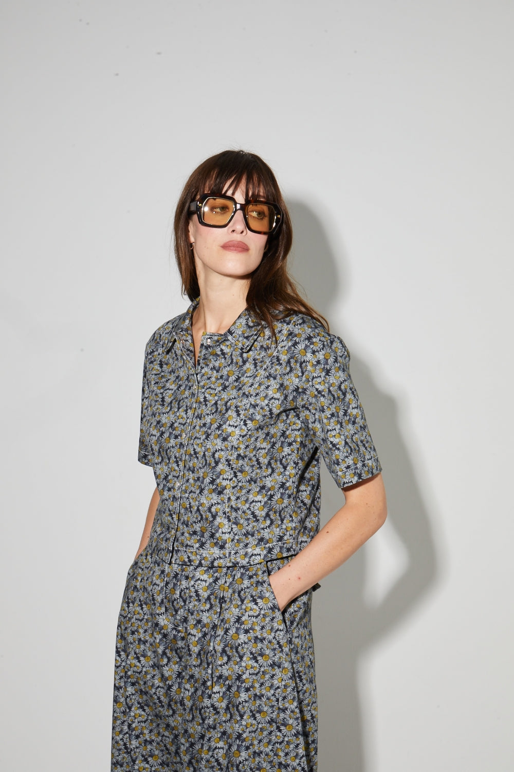 Chemise Mael Flower Fabriquée En Italie - Denim