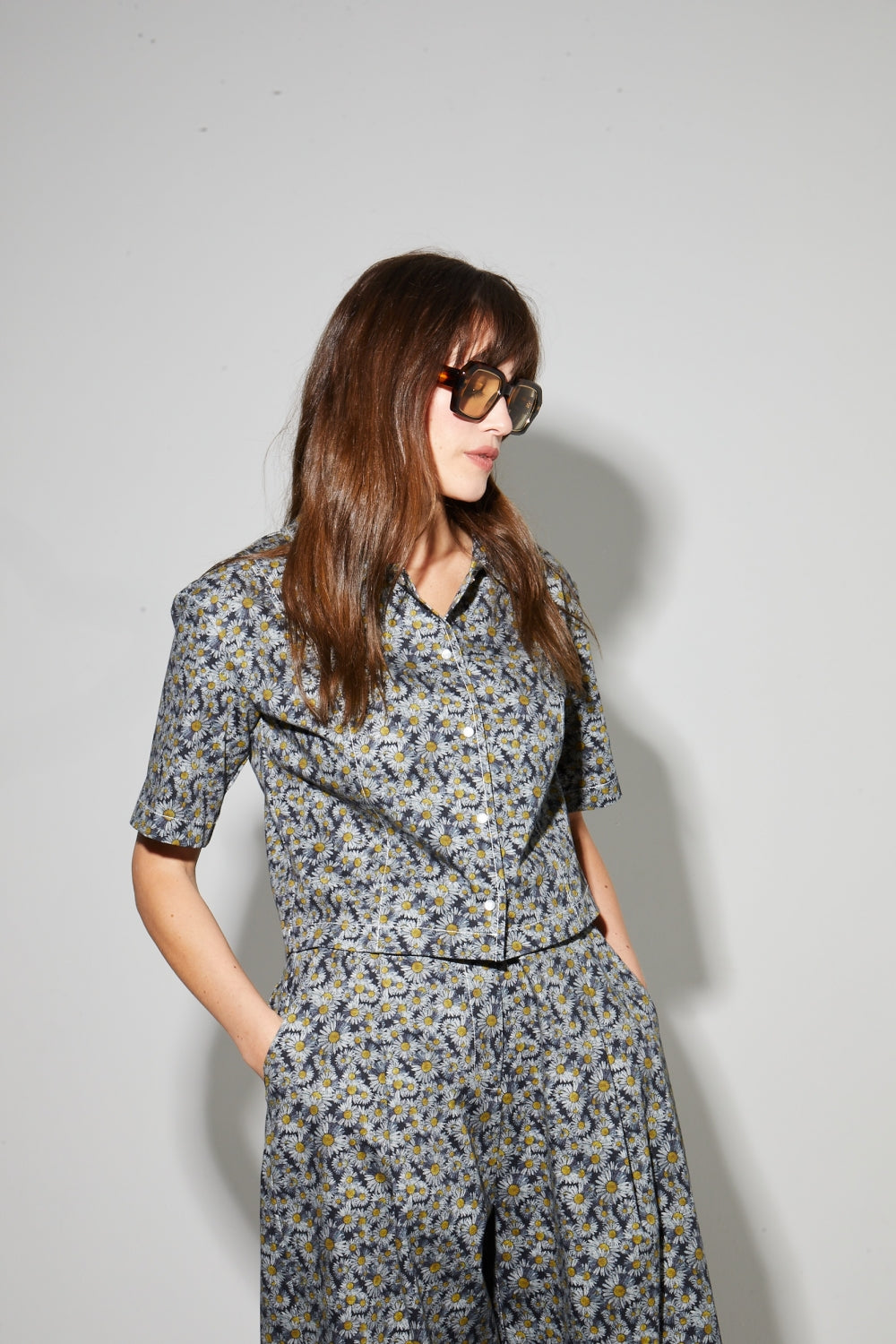 Chemise Mael Flower Fabriquée En Italie - Denim