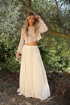 Falda larga Chloé - Crema