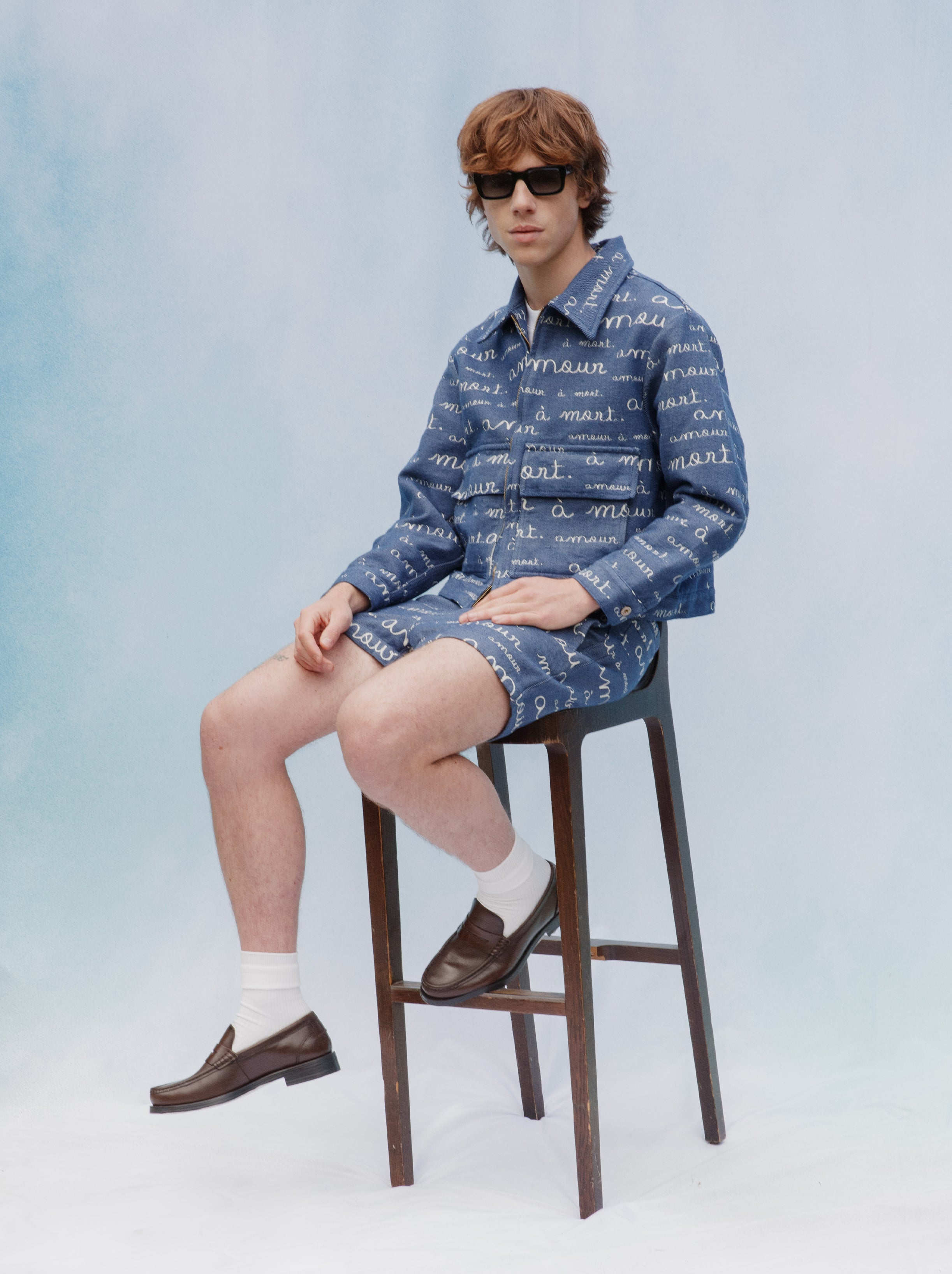 Shorts vaqueros de jacquard Amour