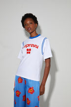 Colette Collège T-Shirt, Orange Velvet Logo, Made In Portugal