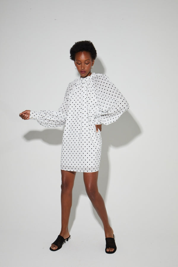 Ilona Polka Dot Voile Dress, Made In Italy
