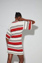 Ricky Chocolat Polo Dress In Cotton Terry Yarn, Knitted In Italy