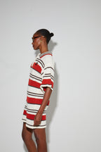 Ricky Chocolat Polo Dress In Cotton Terry Yarn, Knitted In Italy