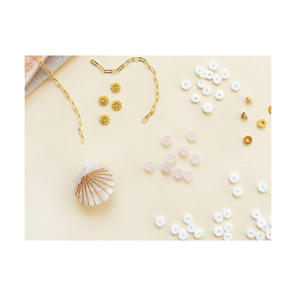Diy Jewelry Kit - Mon Collier In Heishi Beads And Quartz