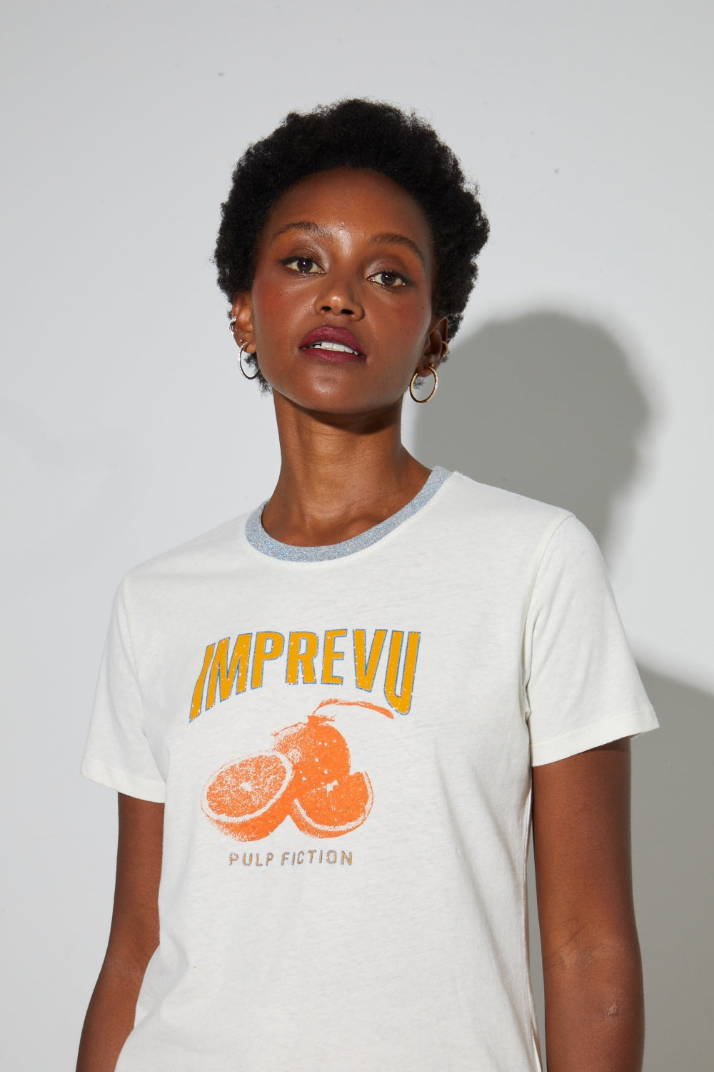 Tshirt Fred Pulp Fiction En Coton Lin Fabriqué Au Portugal - Orange