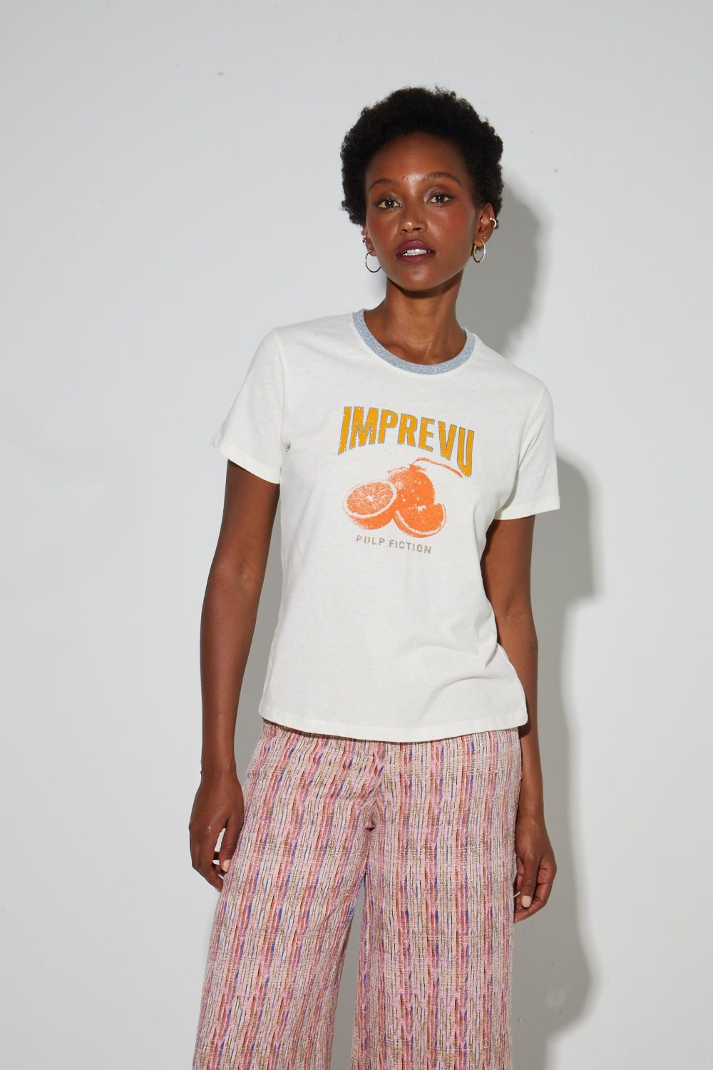 Tshirt Fred Pulp Fiction En Coton Lin Fabriqué Au Portugal - Orange