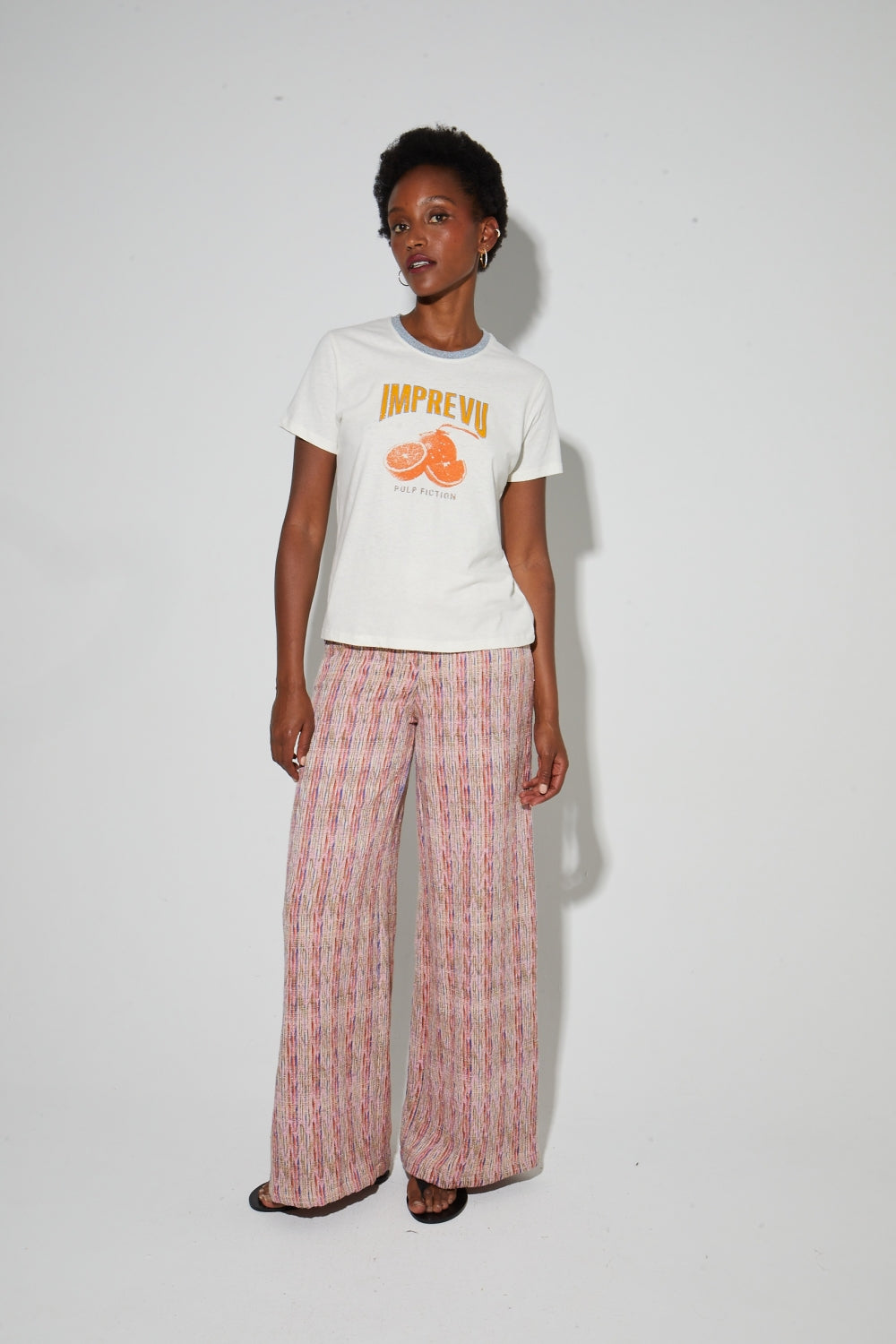 Tshirt Fred Pulp Fiction En Coton Lin Fabriqué Au Portugal - Orange
