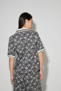 Polo Panama Flower Negro, Hecho En Italia
