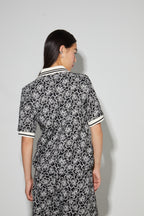 Polo Panama Flower Negro, Hecho En Italia