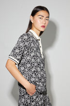 Polo Panama Flower Negro, Hecho En Italia