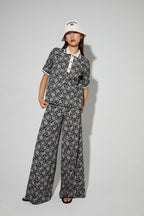 Polo Panama Flower Negro, Hecho En Italia