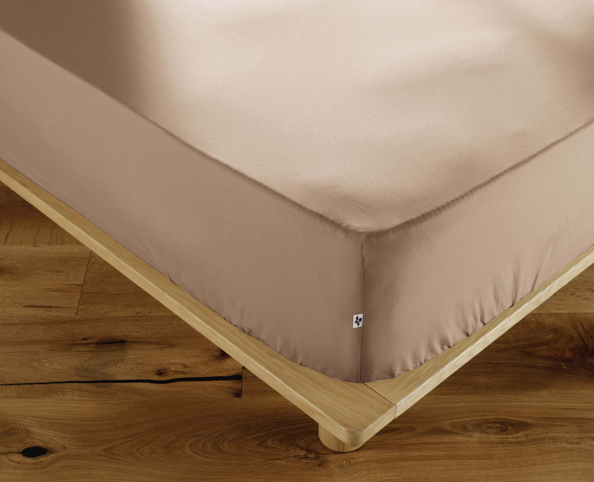 Perrine - Fitted Sheet - Plain Percale - Twine