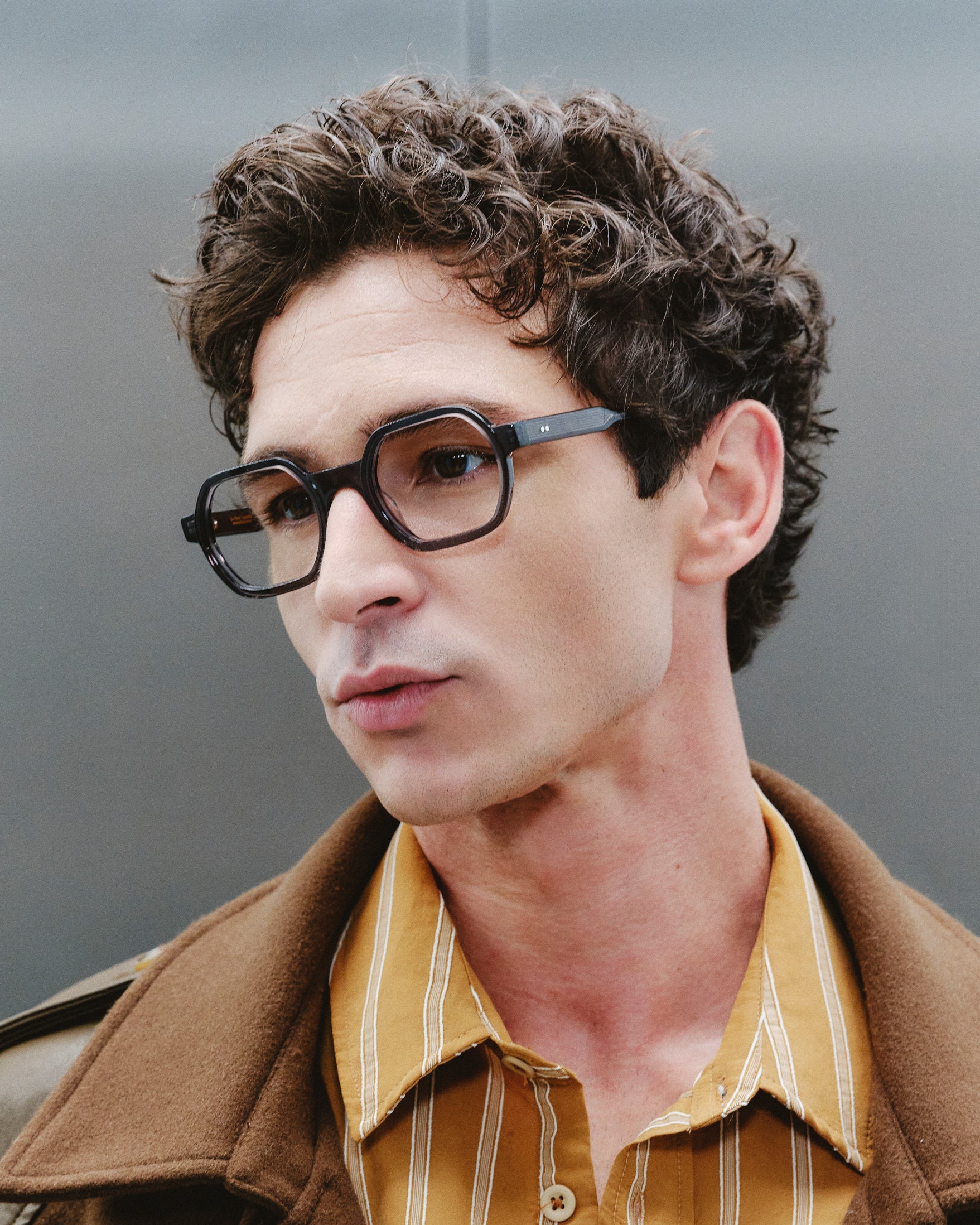 Tiago Gray eyeglasses — pantos frame, worn by a man