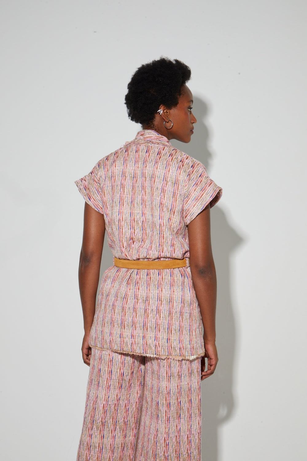 Veste Anouk Tissage Italien Echo Rose - Tweed