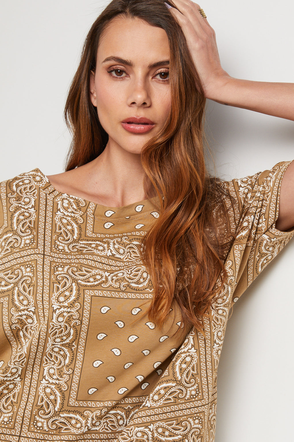 Bandana T-Shirt - Camel - Women
