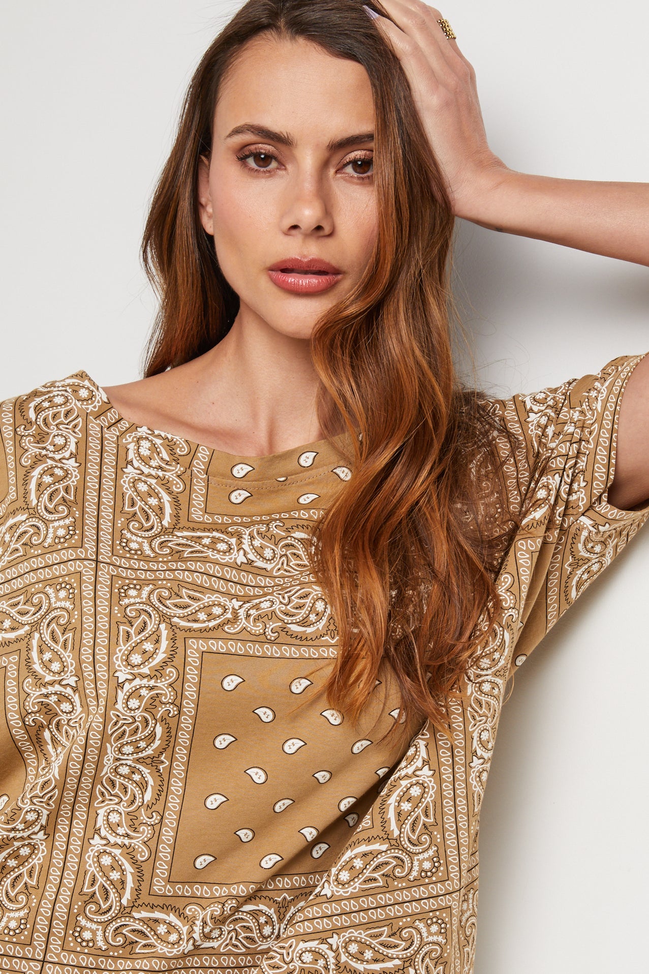 Bandana T-Shirt - Camel - Women