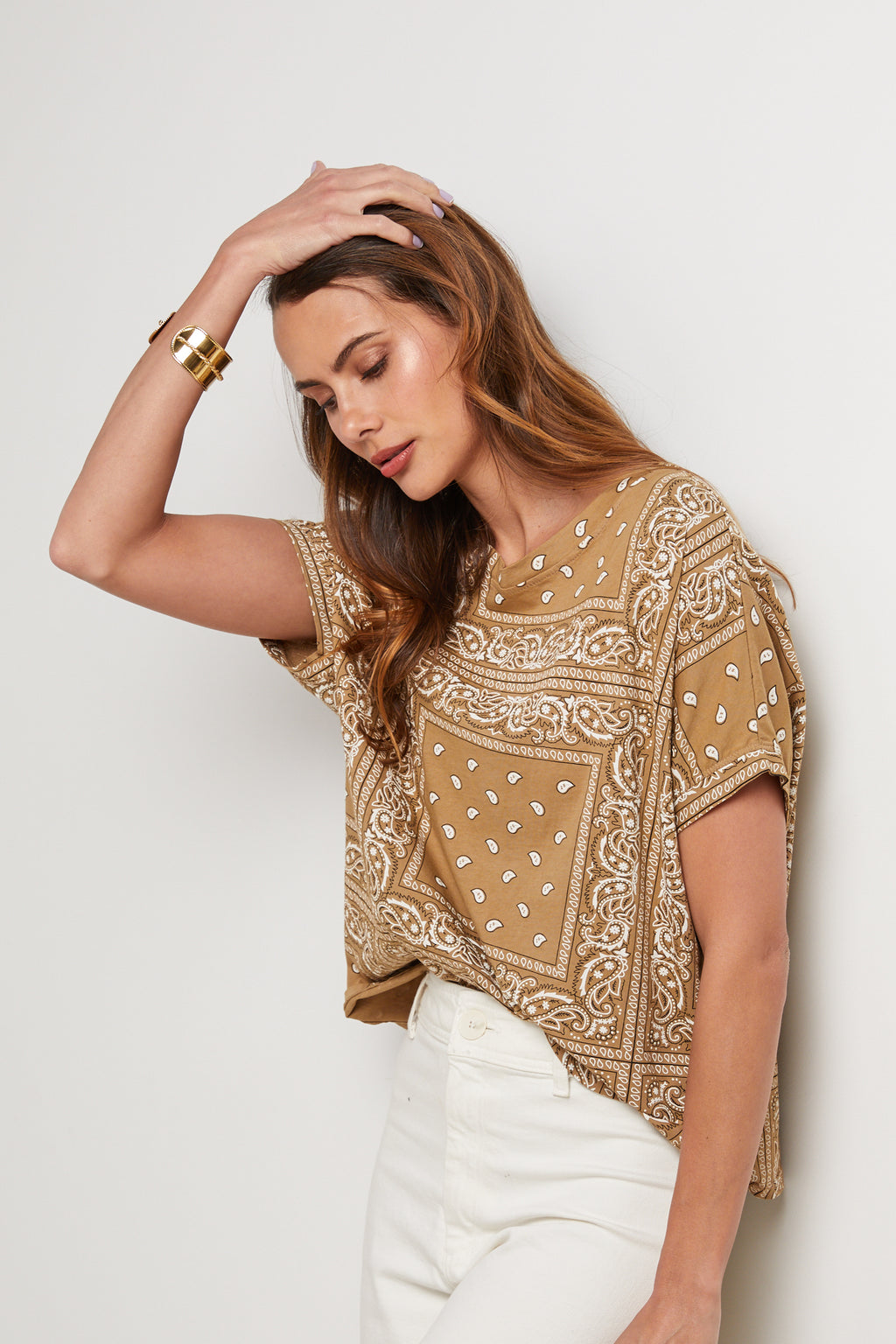 Bandana T-Shirt - Camel - Women