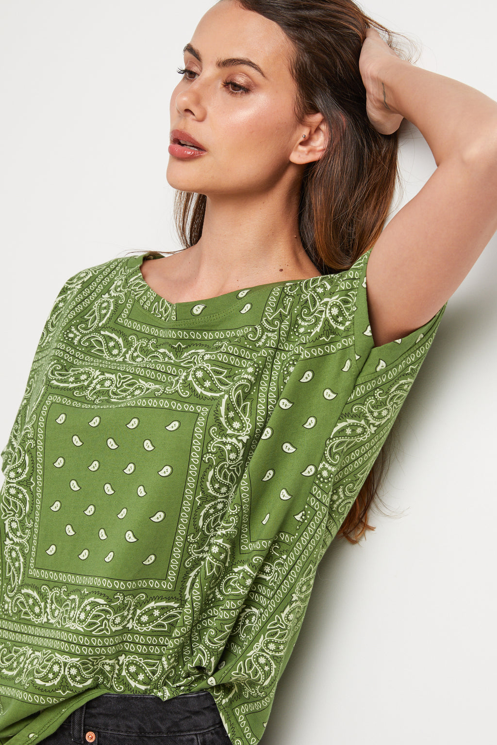 Bandana T-Shirt - Green - Women