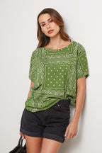 Bandana T-Shirt - Green - Women