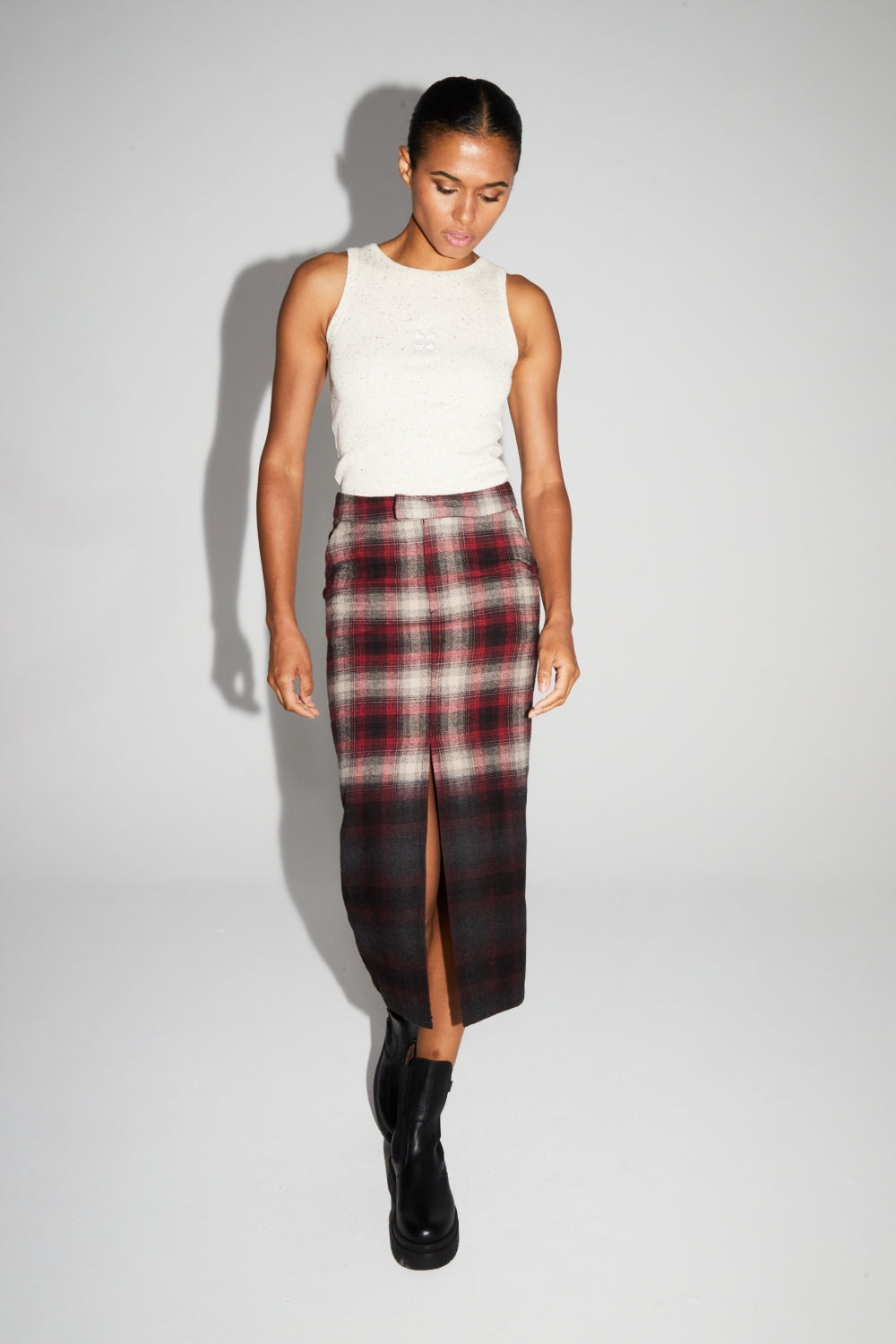 Maxi Skirt Moara Tartan Tie And Dye Made In Italy